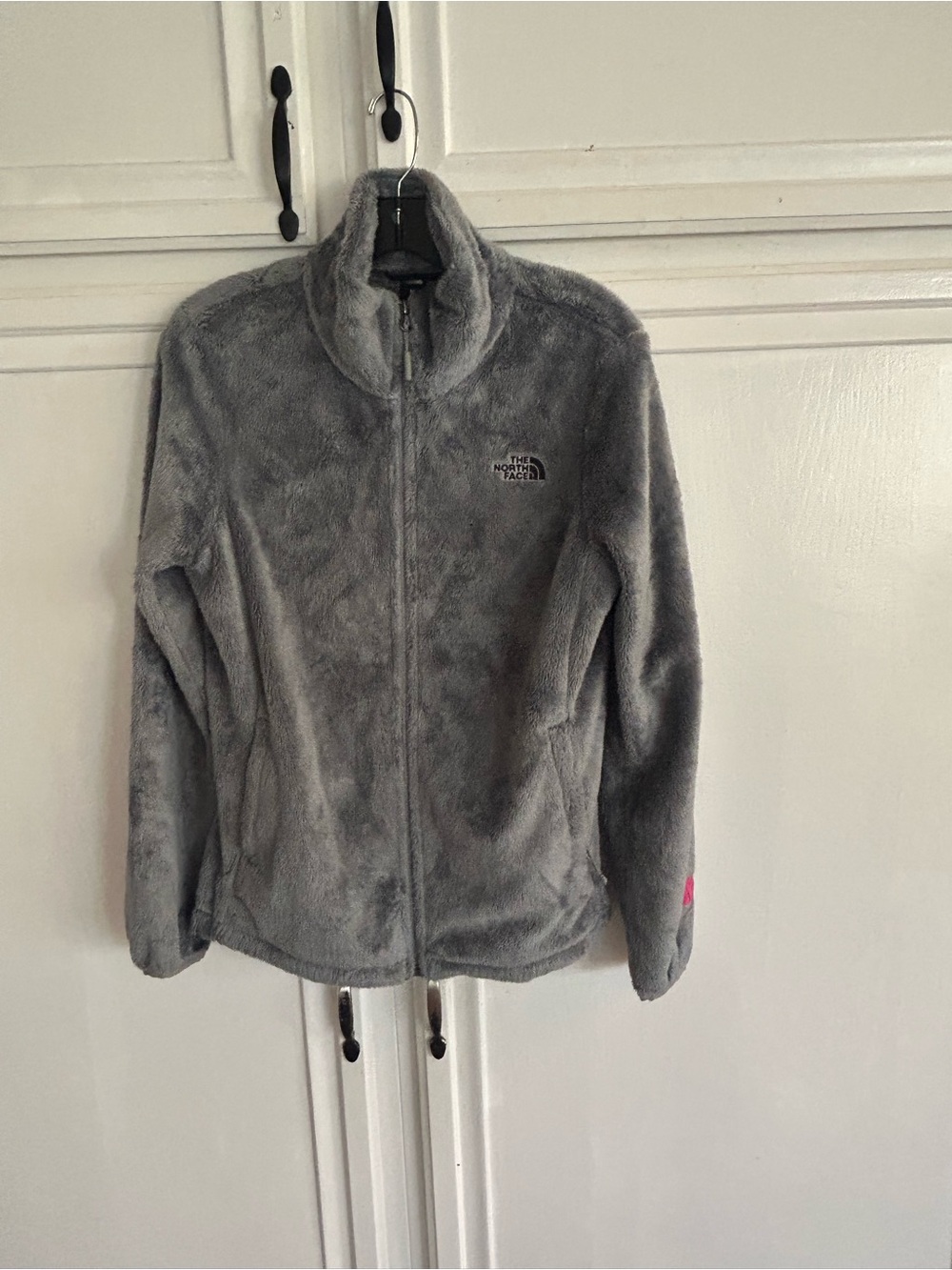 The North Face Light Gray Plush Fleece Jacket - Women's M